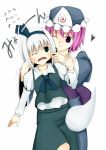  &lt;3 hat heart hitodama konpaku_youmu konpaku_youmu_(ghost) myon myon_(phrase) purple_hair ribbon ribbons roas saigyouji_yuyuko short_hair touhou 