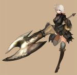  boots huge_weapon monster_hunter n.a. solo sword thigh-highs thigh_boots thighhighs weapon white_hair 