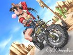  boots breasts bubblegum cleavage cutoffs denim denim_shorts dirtbike gagraphic goggles happoubi_jin motor_vehicle motorcycle shorts vehicle wallpaper 