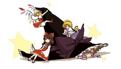  bad_id blonde_hair flandre_scarlet hakurei_reimu hat japanese_clothes kirisame_marisa long_hair miko minigirl patchouli_knowledge purple_hair ribbon ribbons shanghai shanghai_doll short_hair star touhou wings witch_hat yukizen 