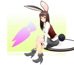  bad_id brown_eyes brown_hair bunny_ears bunny_tail code49 long_hair nanahime_(aoi) rabbit_ears sitting tail 