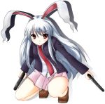  akimbo bunny_ears dual_wielding gun handgun nigou_(aozoragarou) pistol rabbit_ears reisen_udongein_inaba touhou weapon 