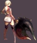  gloves hammer horns monster_hunter n.a. skirt solo thigh-highs thigh_boots thighhighs weapon white_hair 