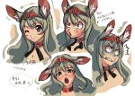  blush bunny_ears expressions kei_(bekei) kei_(pixiv14657) original rabbit_ears sketch wink 