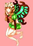  1girl braid brown_hair dada_(dolce) fairy flower mercedes odin_sphere pointy_ears twin_braids wings 
