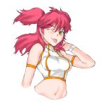  :p ;p freckles gundam gundam_00 midriff nena_trinity red_hair redhead tongue wink yellow_eyes 