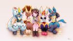  :3 blush brown_hair cardigan cinderace claws cup drinking_straw fang gen_4_pokemon gen_7_pokemon gen_8_pokemon gloria_(pokemon) grey_cardigan highres looking_at_viewer lopunny lucario mash16 mythical_pokemon pokemon pokemon_(creature) pokemon_(game) pokemon_swsh sitting smile tail tam_o&#039;_shanter zeraora 