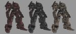  absurdres armored_core blue_eyes clenched_hands glowing glowing_eye highres mecha mecha_request no_humans one-eyed raruru red_eyes science_fiction standing variations 