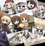  6+girls absurdres anchovy_(girls_und_panzer) apron asymmetrical_bangs ballerina ballet ballet_slippers bandages bandaid bandaid_on_head bangs baseball_cap baseball_jersey baseball_mitt bird black_jacket black_shirt black_skirt blonde_hair blue_eyes blue_sky blunt_ends boko_(girls_und_panzer) bow braid branch brown_eyes brown_hair casual cherry_blossoms closed_eyes closed_mouth clouds cloudy_sky cooking crescent_moon dancing dango dango_hair_ornament darjeeling_(girls_und_panzer) dirty dirty_face dress drill_hair eighth_note eyebrows_visible_through_hair floral_print food food_themed_hair_ornament frown girls_und_panzer green_hair grey_shirt grin ground_vehicle hair_intakes hair_ornament hat hat_bow headband high-waist_skirt highres holding holding_instrument holding_knife holding_needle holding_stuffed_toy indoors instrument jacket japanese_clothes jitome katyusha_(girls_und_panzer) kay_(girls_und_panzer) kimono knife kumo_(atm) layered_skirt leg_up light_blush light_brown_hair light_frown long_hair long_sleeves marie_(girls_und_panzer) medium_hair mika_(girls_und_panzer) military military_uniform military_vehicle moon motor_vehicle multiple_girls music musical_note needle night night_sky nishi_kinuyo nishizumi_maho nishizumi_miho one_eye_closed one_side_up open_mouth outdoors outstretched_arms pantyhose panzerkampfwagen_ii parted_lips photo_(object) pink_dress pink_shirt playing_instrument red_eyes red_headband red_kimono red_shirt sanshoku_dango sewing shimada_arisu shirt short_hair siblings sideways_hat silver_hair singing sisters sitting skirt sky sleeves_rolled_up smile spread_arms standing standing_on_one_leg stuffed_animal stuffed_bunny stuffed_toy sun_hat suspender_skirt suspenders t-shirt tank teddy_bear thumbs_up trait_connection tree trophy turtleneck tutu twin_braids twin_drills twintails uniform viola_(instrument) wagashi white_headwear white_legwear white_shirt wide_sleeves yellow_apron younger 