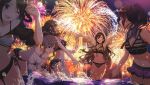  armpits bikini black_hair closed_mouth idolmaster idolmaster_shiny_colors long_hair shirase_sakuya smile 