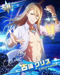  blonde_hair character_name chris_koron idolmaster idolmaster_side-m long_hair polo smile yellow_eyes 