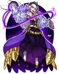  1girl absurdres book dress fire_emblem fire_emblem:_three_houses fire_emblem_heroes full_body fur_trim gloves hair_ornament hat highres holding holding_book long_hair lysithea_von_ordelia open_mouth pink_eyes sbql_(niaunclefan) solo white_gloves white_hair 