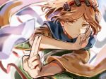  1other androgynous bow hairband japanese_clothes len&#039;en orange_eyes orange_hair scarf short_hair silver_yes_yes solo zuifeng_tenkai 
