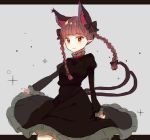  :3 animal_ears braid cat_ears cat_tail chieezuik dress extra_ears frilled_dress frilled_sleeves frills green_dress juliet_sleeves kaenbyou_rin long_hair long_sleeves mary_janes multiple_tails nekomata pointy_ears puffy_sleeves red_eyes redhead shoes smile tail touhou twin_braids 