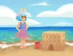  animal_ears beach bucket bunny_girl cucumber_quest lowres ocean princess_nautilus rabbit rabbit_ears sand_castle sand_sculpture swimsuit 