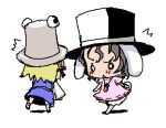  baku_taso bunny_ears chibi hat inaba_tewi itigekimaru lowres moriya_suwako rabbit_ears touhou 