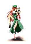  bad_id braid chiko2 china_dress chinadress chinese_clothes hat highres hong_meiling long_hair red_hair redhead touhou 