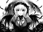  blaze_(artist) bureizu feathers hairband monochrome rozen_maiden suigintou wings 