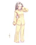 1girl arima_nana barefoot maria-sama_ga_miteru pajamas sasaki_akira_(ugc) sketch sleepy solo 