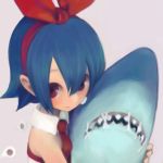  disgaea keisuke nippon_ichi original pleinair red_eyes ribbon ribbons same-san shark 