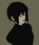  blurry bust closed_eyes ghost_in_the_shell kusanagi_motoko lips lowres short_hair simple_background solo 