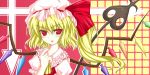  flandre_scarlet hat laevatein red_eyes ribbon ribbons side_ponytail tongue touhou wings 