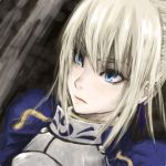 blonde_hair blue_eyes face fate/stay_night fate_(series) koromoya_kai lips saber 