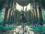 architecture backlighting book church fantasy ghost light overgrown panorama perspective reflection ruins scenery statue water wings yamakawa 