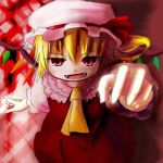  chipika fangs flandre_scarlet hat lowres red_eyes touhou 