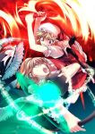  blonde_hair broom flandre_scarlet hat kirisame_marisa long_hair magic mini-hakkero red_eyes ribbon ribbons short_hair touhou wings 