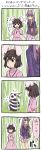  bamboo bamboo_forest black_hair comic forest inaba_tewi kannari long_hair nature panda purple_hair reisen_udongein_inaba short_hair skirt touhou translated 