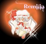  blue_hair chibi hat lowres piyoako remilia_scarlet ribbon ribbons touhou wings 