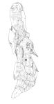  gundam gunpla highres joints kyoshi_takigawa lineart machinery mecha monochrome no_humans piston robot_joints see-through white_background 