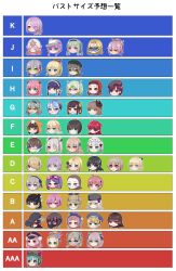  6+girls aikawa_megumi aoi_erika asakura_karen_(heaven_burns_red) asami_makiko_(heaven_burns_red) black_hair blonde_hair brown_hair bungo_yayoi byakko_(heaven_burns_red) carole_reaper charlotta_skopovskaya chart chiyo_minase date_akari everyone green_hair hanamura_shiki heaven_burns_red highres higuchi_seika hiiragi_kozue irene_redmayne ishii_iroha izumi_yuki_(heaven_burns_red) kanzaki_adelheid kayamori_ruka kiryuu_miya kunimi_tama kura_satomi kurozawa_maki li_yingxia maria_de_angelis maruyama_kanata matsuoka_chiroru mikoto_fubuki minase_ichigo minase_sumomo mizuhara_aina multiple_girls murohushi_risa nanase_nanami_(heaven_burns_red) natsume_inori nikaidou_misato ogasawara_hisame ooshima_ichiko ooshima_isuzu ooshima_minori ooshima_muua ooshima_niina ooshima_yotsuha pink_hair purple_hair red_hair sakuraba_seira satsuki_mari shirakawa_yuina sugawara_chie tenne_miko tezuka_saki toujou_tsukasa tsukishiro_monaka vritika_balakrishnan white_background yamawaki_bon_ivar yanagi_mion 