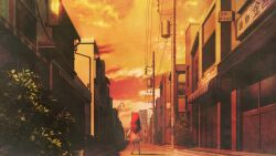  1girl aged_down black_boots blue_shoes boots brown_shoes child game_cg highres huke kneehighs long_hair miniskirt non-web_source official_art red_hair shiina_kagari shirt shoes short_sleeves skirt socks solo steins;gate steins;gate_0 thighs white_shirt white_socks 