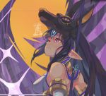  1girl black_hair egyptian_hat highres kasandra_(xenoblade) long_hair pointy_ears sou_(pale_1080) xenoblade_chronicles_(series) xenoblade_chronicles_2 