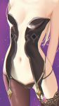 1girl absurdres bare_arms bare_shoulders black_legwear black_panties blonde_hair breasts close-up eleaaa fischl_(genshin_impact) genshin_impact highres navel pale_skin panties revealing_clothes single_thighhigh sleeveless small_breasts solo stomach thigh-highs underwear