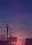  alu.m_(alpcmas) city clouds condensation_trail dark highres no_humans original power_lines road_sign scenery sign signature sky sunrise utility_pole 