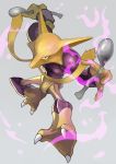  alakazam claws commentary_request energy gen_1_pokemon hands_up highres holding holding_spoon looking_at_viewer no_humans pokemon pokemon_(creature) spoon tesshii_(riza4828) 
