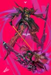  afukuro beam_saber character_name floating flying gabthley gun gundam highres holding holding_gun holding_weapon mecha no_humans pink_background redesign signature weapon zeta_gundam 