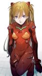  1girl bangs bodysuit breasts closed_mouth highres interface_headset kuroge_(kewagyuu) long_hair neon_genesis_evangelion number orange_hair pilot_suit plugsuit red_bodysuit small_breasts solo souryuu_asuka_langley straight_hair two_side_up very_long_hair violet_eyes 