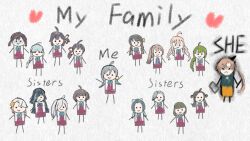  akigumo_(comiket)_(kancolle) akigumo_(kancolle) akishimo_(kancolle) angry anodono asashimo_(kancolle) child's_drawing commentary_request english_commentary facing_viewer fujinami_(kancolle) hamanami_(kancolle) hayanami_(kancolle) hayashimo_(kancolle) heart highres kantai_collection kazagumo_(kancolle) kishinami_(kancolle) kiyoshimo_(kancolle) long_hair makigumo_(kancolle) makinami_(kancolle) naganami_(kancolle) okinami_(kancolle) ponytail short_hair smile standing stick_figure suzunami_(kancolle) takanami_(kancolle) tamanami_(kancolle) yuugumo_(kancolle) 