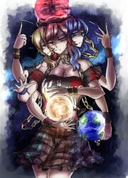  absurdres asura_(mythology) asura_(onmyoji) extra_arms hecatia_lapislazuli hecatia_lapislazuli_(earth) hecatia_lapislazuli_(moon) highres indatsukasa original touhou 