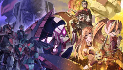  4girls 6+boys absurdres alouette_(mega_man) android armor blonde_hair cerveau_(mega_man) copy_x_(mega_man) cowboy_shot crossed_legs cyber_elf_x_(mega_man) dark_elf_(mega_man) dr._weil_(mega_man) elpizo_(mega_man) everyone fairy_leviathan_(mega_man) fighting_fefnir_(mega_man) forehead_jewel from_behind glowing head-mounted_display helmet high_ponytail highres holding holding_stuffed_toy holding_weapon long_hair looking_at_viewer looking_back mega_man_(series) mega_man_zero_(series) multiple_boys multiple_girls omega_(mega_man) pantheon_(mega_man) pink_shirt ponytail purple_theme sage_harpuia_(mega_man) scarf shirt sitting stuffed_animal stuffed_cat stuffed_toy throne weapon x_(mega_man) yellow_theme zelitto zero(z)_(mega_man) zero_(mega_man) 