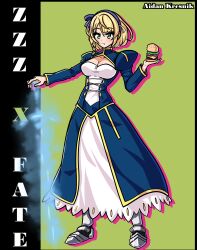 1girl alternate_costume anby_demara burger fate/stay_night fate_(series) hamburger short_hair zenless_zone_zero