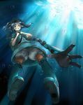  blue_hair bubble bubbles highres hygogg kawashiro_nitori nobiiru_arm ritsu_(pixiv9642) ritsu_(roboroboro) robotic_arms touhou underwater 