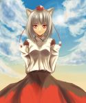  asagi_(artist) asagi_(xeelee) hat inubashiri_momiji long_skirt short_hair touhou white_hair wolf_ears 