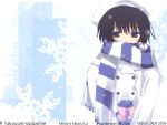 coat mitsumi_misato scarf snowflake snowflakes winter_coat 