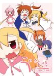  blonde_hair blue_hair blush bow bunny caro_ru_lushe chibi closed_eyes fate_testarossa ginga_nakajima jumping long_hair mahou_shoujo_lyrical_nanoha mahou_shoujo_lyrical_nanoha_strikers orange_hair pink_hair ponytail purple_hair rabbit red_eyes ribbon ribbons skirt subaru_nakajima surprise surprised sweat takamachi_nanoha tears vivio 