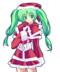  christmas green_hair kudou_takashi kuon_itsuki long_hair skirt twintails 